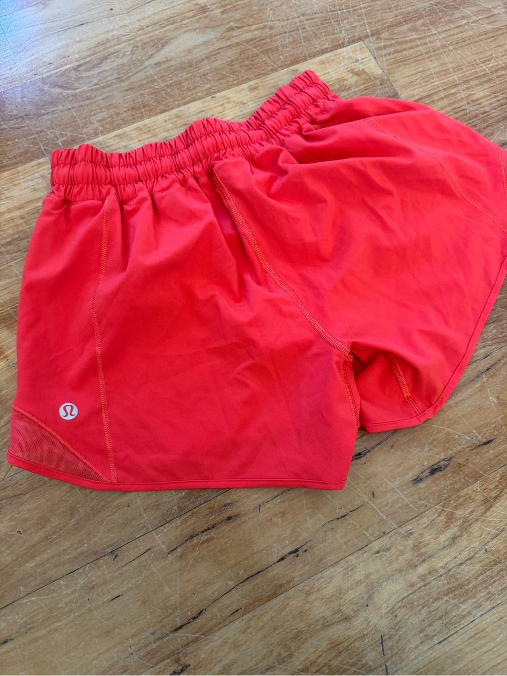 lululemon red athletic shorts with elastic waist